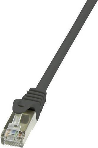 LogiLink CP2023S RJ45 Patchkabel CAT 6 F/UTP Ethernet/LAN Schwarz, Länge: 0,5 m - Bild 1
