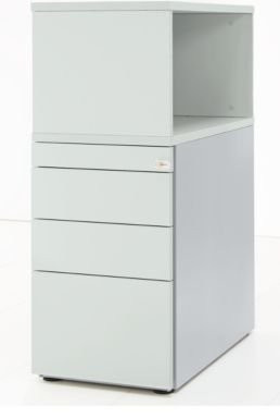 Schäfer Shop Genius Standcontainer mit Aufsatzregal, abschließbar, grau - Bild 1