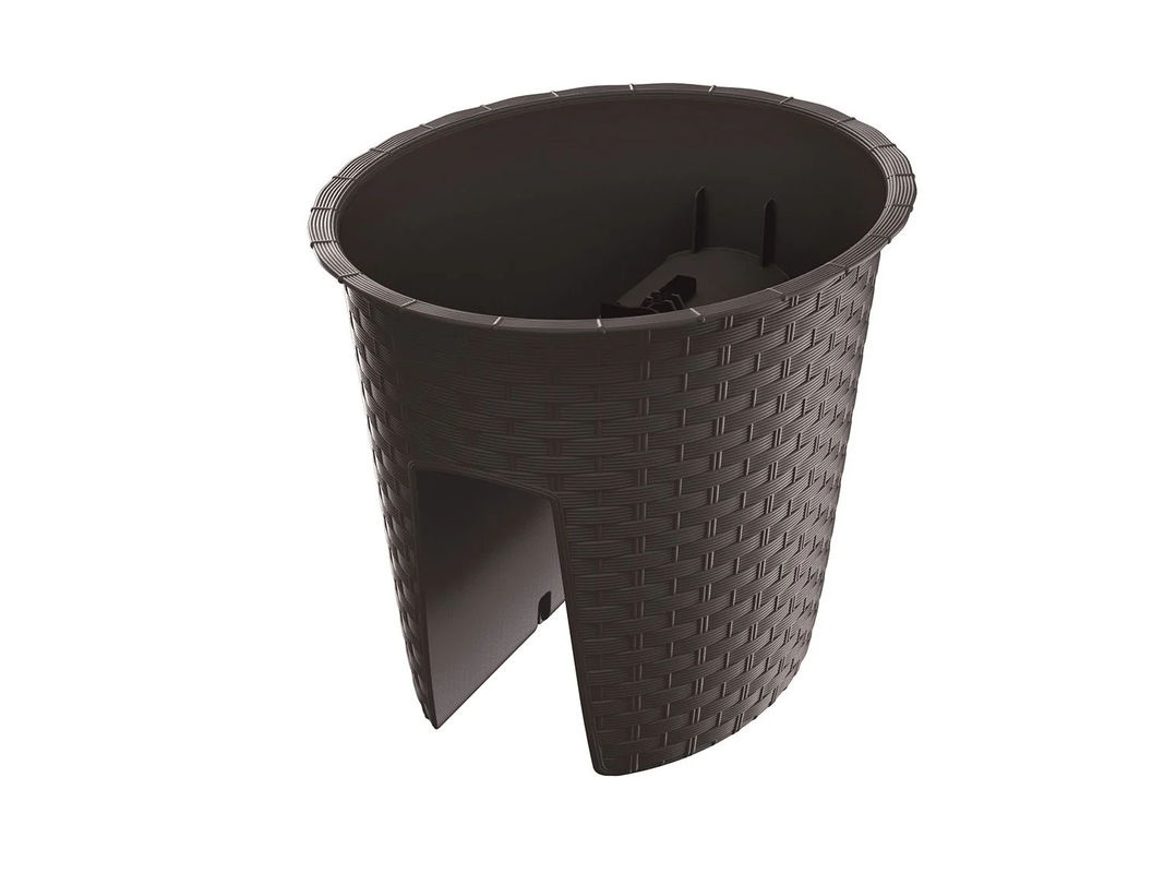 PROSPERPLAST Geländertopf Ratolla Railing 3er Set Oval Braun B/H/T: 29,8 x 22,5 x 24,2 cm - Bild 2