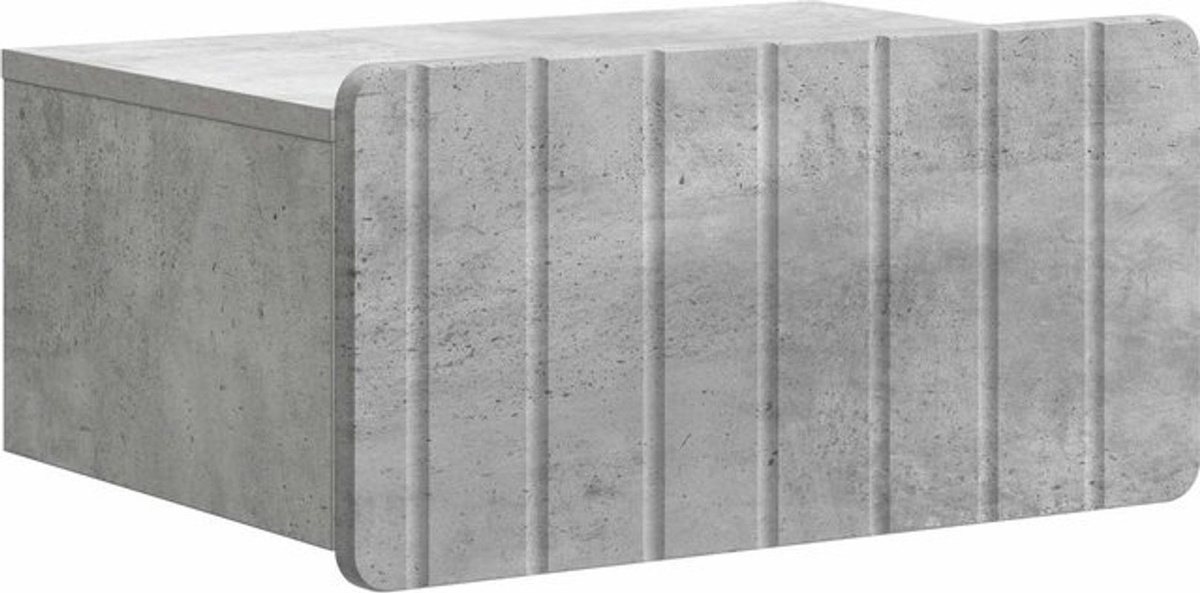 Wandmontierter Nachttisch vidaXL in Grau im Industrial Design, B/T/H: 49 x 34,5 x 24 cm - Bild 1