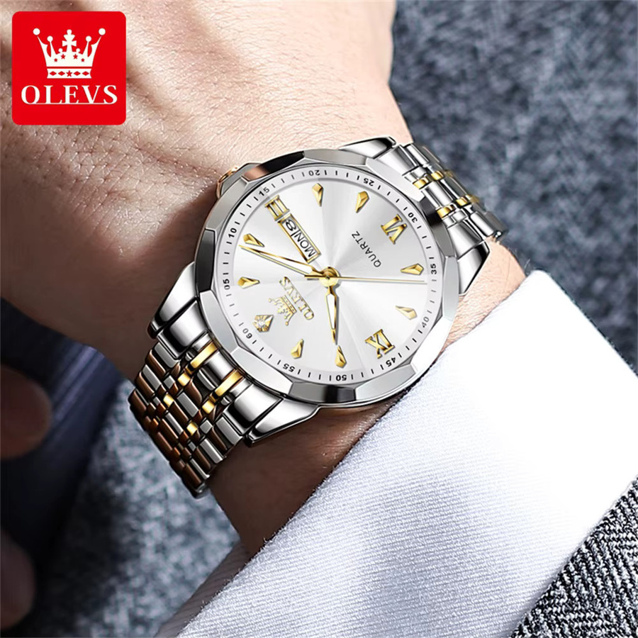 OLEVS Armbanduhr, Quarz, Edelstahl, Roségold, Herren - Bild 3