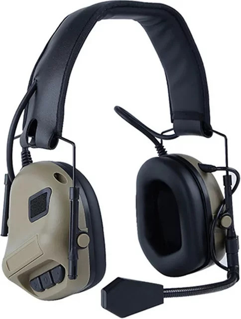 YiHESZ Taktisches Headset Over-Ear Gehörschutz in Schwarz mit PTT-Anschluss für Militär, Jagd und Schießsport - Bild 1