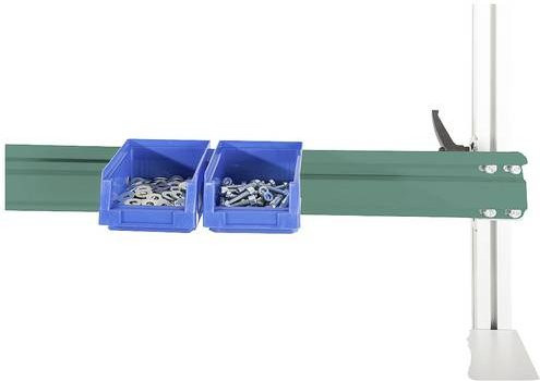Manuflex ZB8253.0001 Boxenträgerschiene für CANTOLAB und ALU in Graugrün, B/T/H: 199,6 x 0,2 x 10 cm - Bild 1