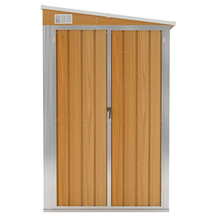 vidaXL Wand-Geräteschuppen aus verzinktem Stahl in Braun, B/H/T: 118 x 178 x 194 cm - Bild 3