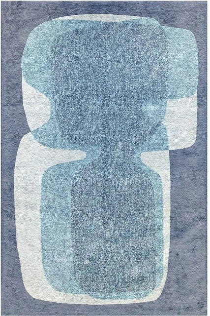 Lola&Moi Teppich Clear Sky Blau in Vintage-Design mit geometrischem Muster, Breite: 200 cm, Tiefe: 280 cm - Bild 1