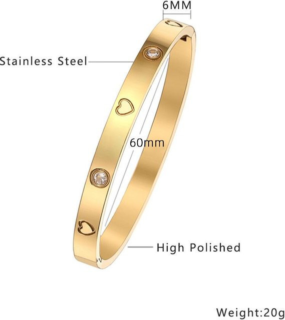 Lucky Star Jewelry Armband Set, Edelstahl, Gold, Zirkonia, Damen - Bild 1