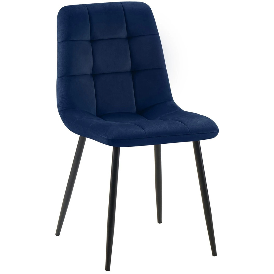 DELUKE Esszimmerstuhl FANOR aus Samt in Dunkelblau, B/T/H: 45 x 55 x 84 cm - Bild 2