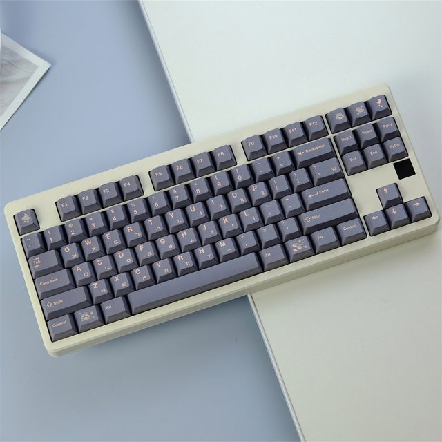 Keebox OWL Theme Hangul Korean Sub Legend Keycaps Cherry Profile PBT für mechanische Tastaturen, 129 Tasten - Bild 1