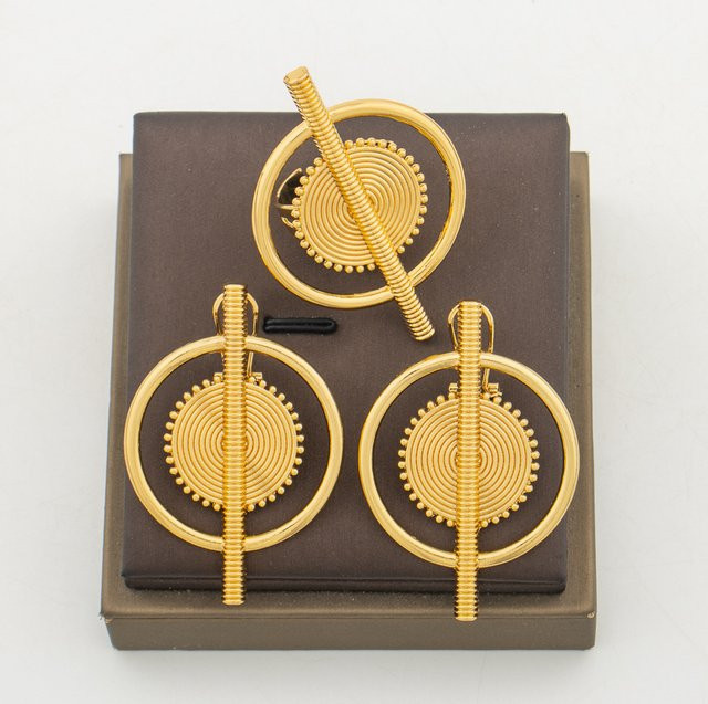 YM Schmuckset, Ohrringe und Ring, Gold, Unisex - Bild 1
