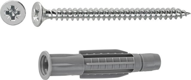 LUX-TOOLS Allzweckkragendübel aus Nylon mit Schrauben, Durchmesser: 10 mm, Länge: 58 mm, 4 Stück - Bild 1
