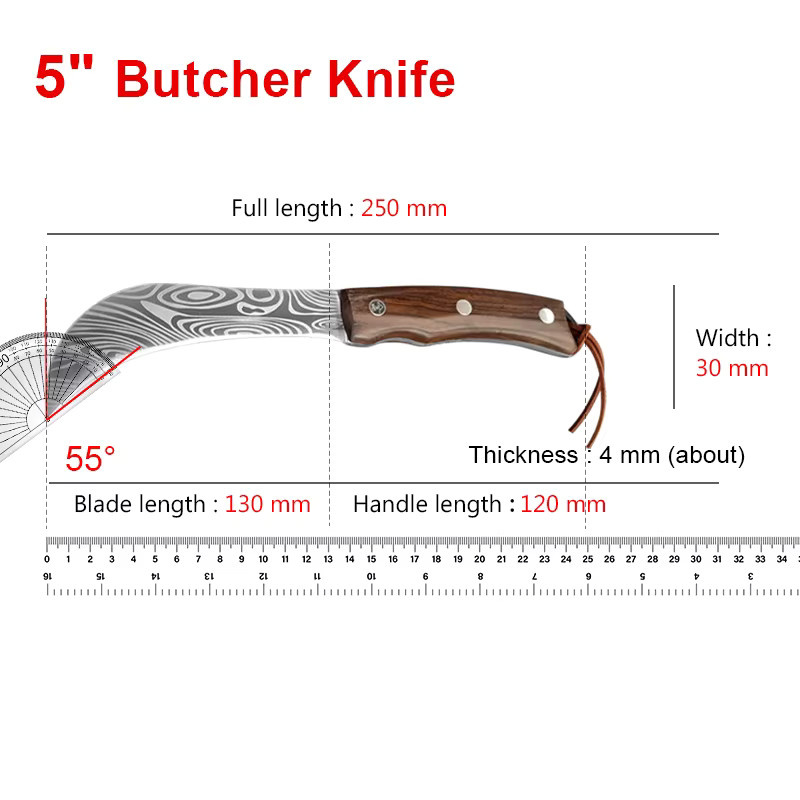 InLeung Hackmesser aus geschmiedetem 5Cr15 Edelstahl in Silber mit Holzgriff - Bild 4