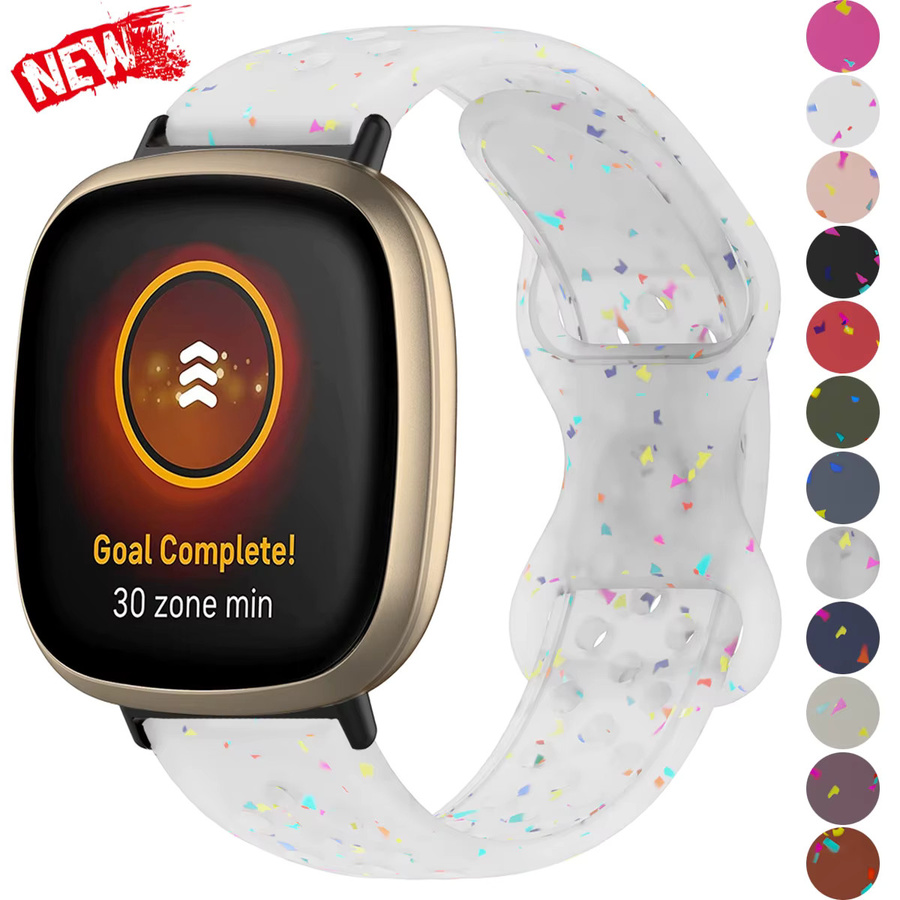 CAOWTAN Uhrenarmband Silikon, Bunt, Fitbit Versa 4 3 2 1 - Bild 5