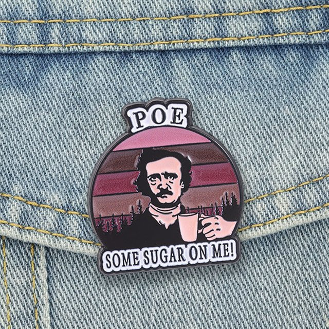 Edgar Allan Poe Emaille-Anstecknadeln, Broschen, Unisex - Bild 1