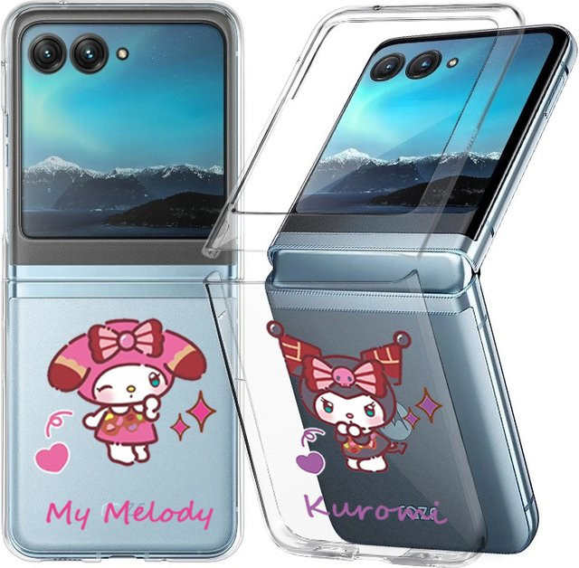 Sanrio Korean Ins-Style Schutzhülle aus transparentem PC-Hartmaterial für Motorola Razr 2024 2025 2026 Plus Ultra 50 60 Ultra - Bild 1