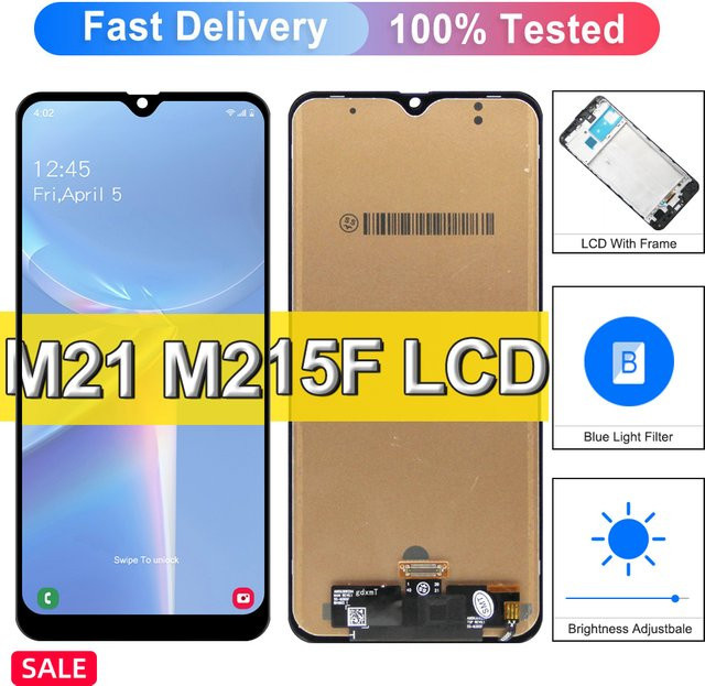 Samsung Galaxy M21 AMOLED LCD Display mit Touch Screen und Rahmen in Schwarz für SM-M215F/DS - Bild 1
