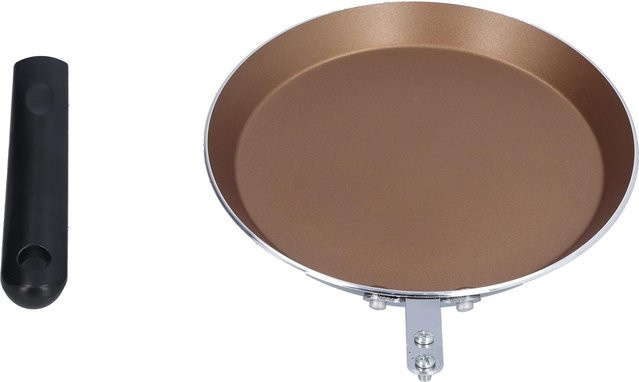 TOMTOP JMS Antihaftbeschichtete Crepe-Pfanne aus Keramik mit flachem Boden für Induktion, Gold/Braun, Durchmesser: 15,24 cm - Bild 1