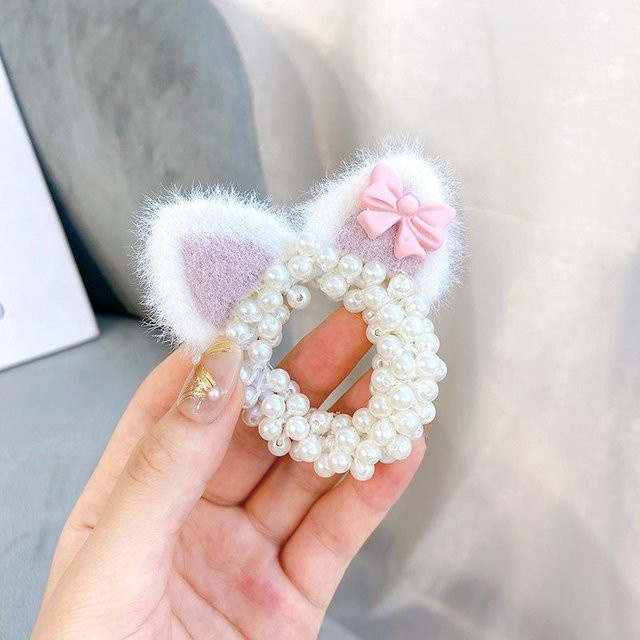 Haarband Katze, Perle, violett, Kinder - Bild 1