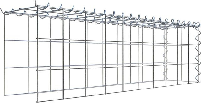 Gabiona Anbaukorb Typ 4 aus Stahl in Silbergrau, B/T/H: 100 x 30 x 20 cm, Maschenweite 10 x 10 cm - Bild 1