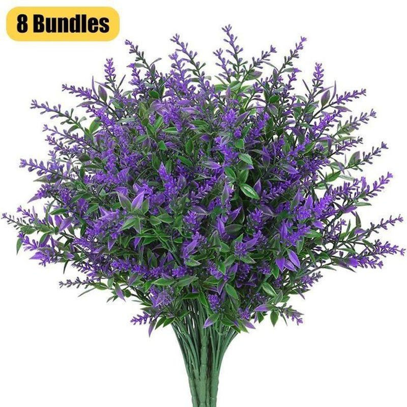 8 Bündel künstlicher Lavendel in Lila von yuyongzhi, wetterfeste Kunstblumen für Garten und Veranda, Höhe: 35 cm - Bild 1