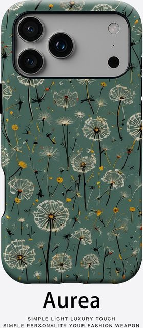 Potdemiel Handyhülle Teal Dandelion Breeze für iPhone 17 16 15 14 13 Pro Max Plus, robuste doppelschichtige magnetische Hülle in Petrol - Bild 1