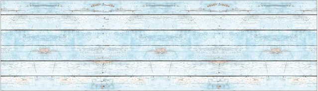 MySpotti Küchenrückwand Profix Cucina Wood Light in Hellblau mit Holzoptik und Aluminium, B: 210 cm, H: 60 cm - Bild 1