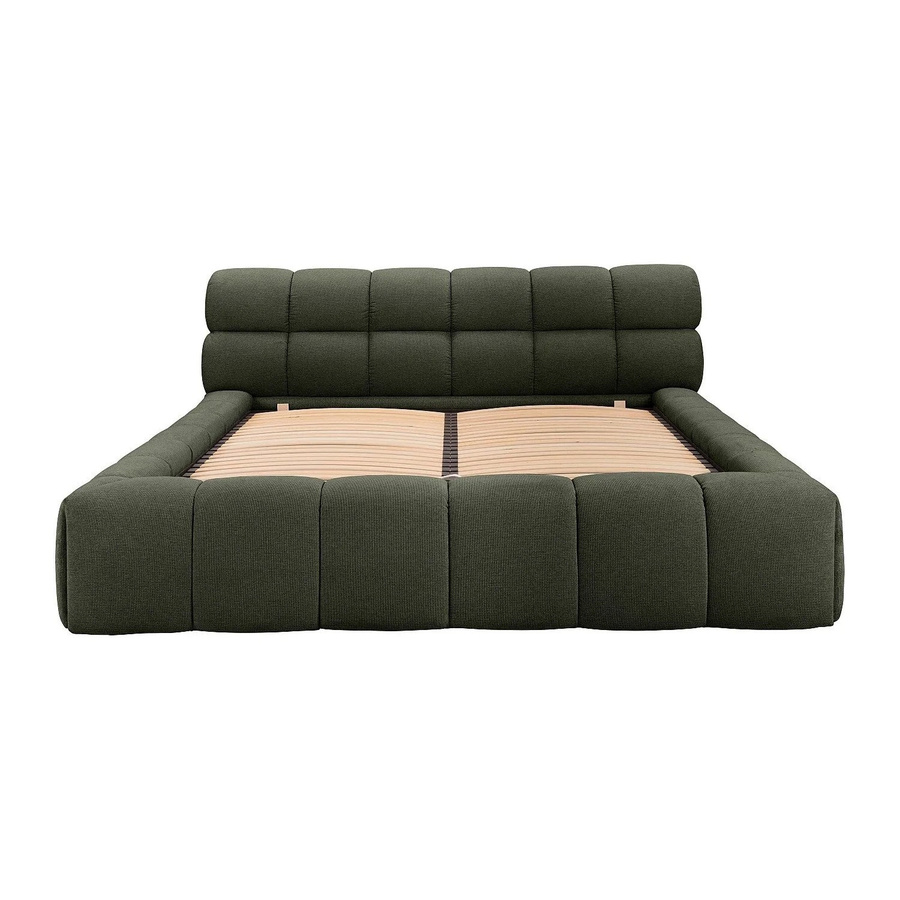 Forvik Bett mit Bettkasten in Grün, gepolstert, B/T/H: 160 x 204 cm - Bild 2