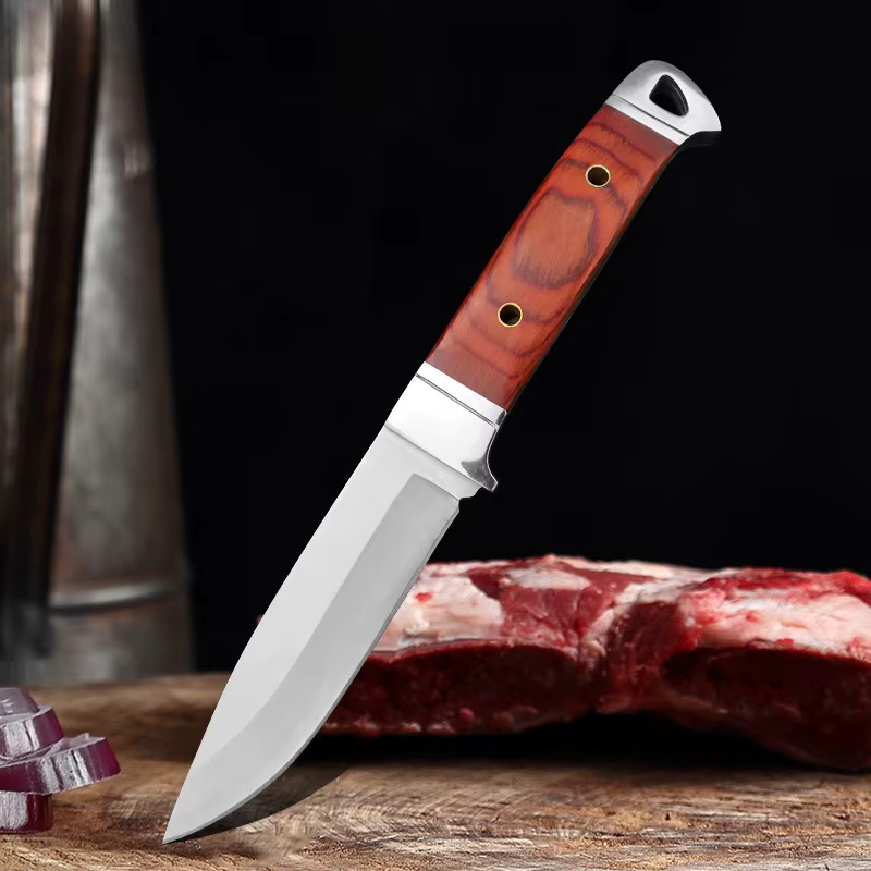 InLeung Ausbeinmesser aus geschmiedetem Edelstahl mit Holzgriff, Silber, 10,2 cm - Bild 3