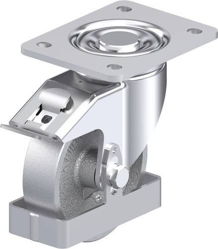 Blickle Stahlblech-Lenkrolle LH-G 125G-3-FI-FS in Silber mit 125 mm Rad-Durchmesser und 450 kg Tragfähigkeit - Bild 1
