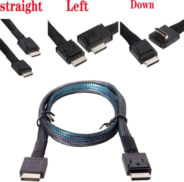 JoniSerl Oculink Adapterkabel SFF-8611 mit Linkswinkel zur Verbindung von Server-Array-Karten, Motherboard und Backplane - Bild 1