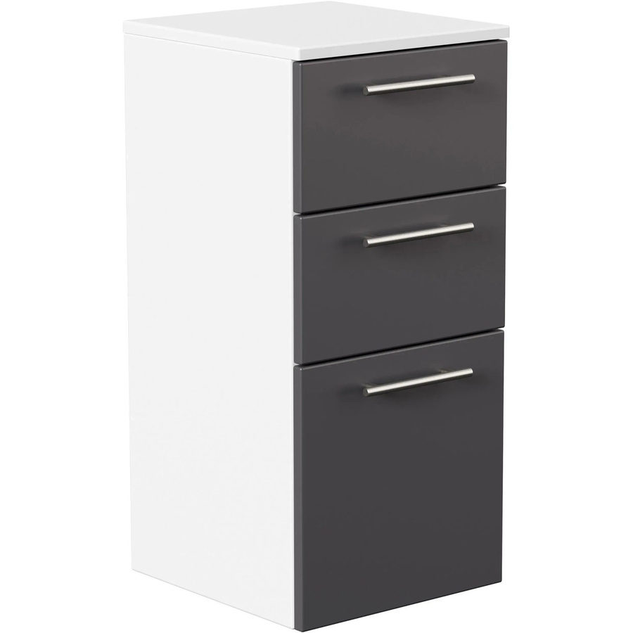 Posseik Bad-Hochschrank VIVA Weiß matt mit Soft-Close-Türen und Schubladen, Breite: 35,2 cm, Höhe: 75,0 cm - Bild 1