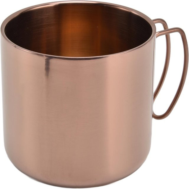 OutsideWorld Kaffeebecher aus Edelstahl mit Griff, 400 ml, Silber und Braun - Bild 1
