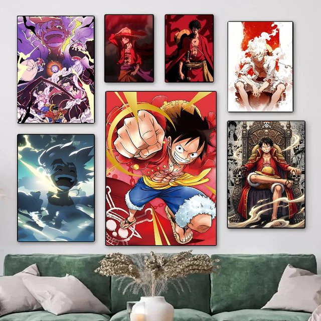 ONE PIECE Monkey D. Luffy Poster Vintage Wandkunst Dekoration Mehrfarbig - Bild 1