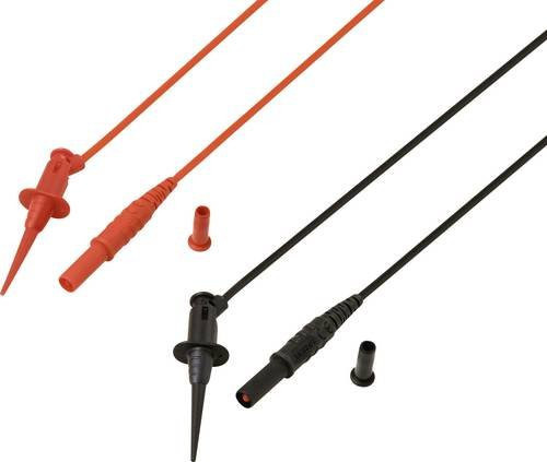 Voltcraft MSL-525 Messleitung mit Miniatur Abgreifklemmen, CAT II 300V, 1 Paar, Rot/Schwarz, Länge: 1,2 m - Bild 1