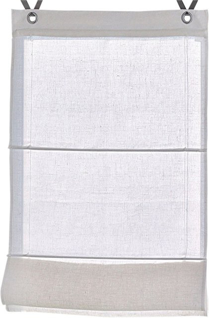 Raffrollo Heine Home in Weiß aus Leinen, B/H: 140 x 45 cm - Bild 1