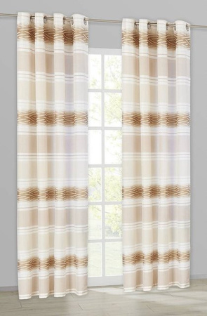POCOline Ösenvorhang Sharon beige halbtransparent aus Polyester Breite: 140 cm, Höhe: 245 cm