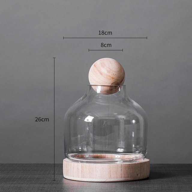 Dekorative Glasabdeckung für immergrüne Blumen in Grau, minimalistisches Tischornament für Wohnzimmer und Modellbau - Bild 1