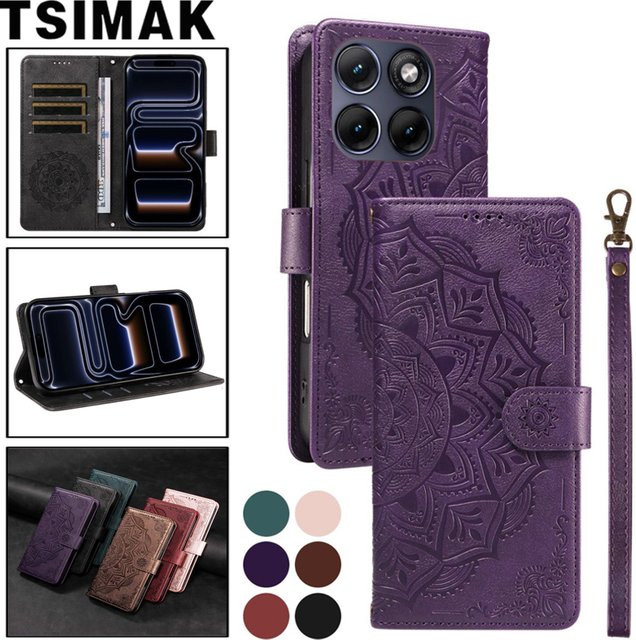 Leder-Handyhülle Wallet Cover für Motorola Moto Edge Serie in Schwarz - Bild 1