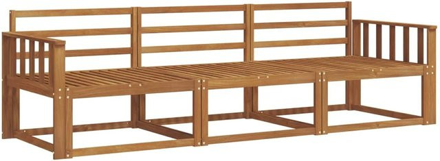 vidaXL Outdoor-Sofagarnitur 3-teilig aus Massivholz Akazie in Braun mit Lamellen-Design - Bild 1
