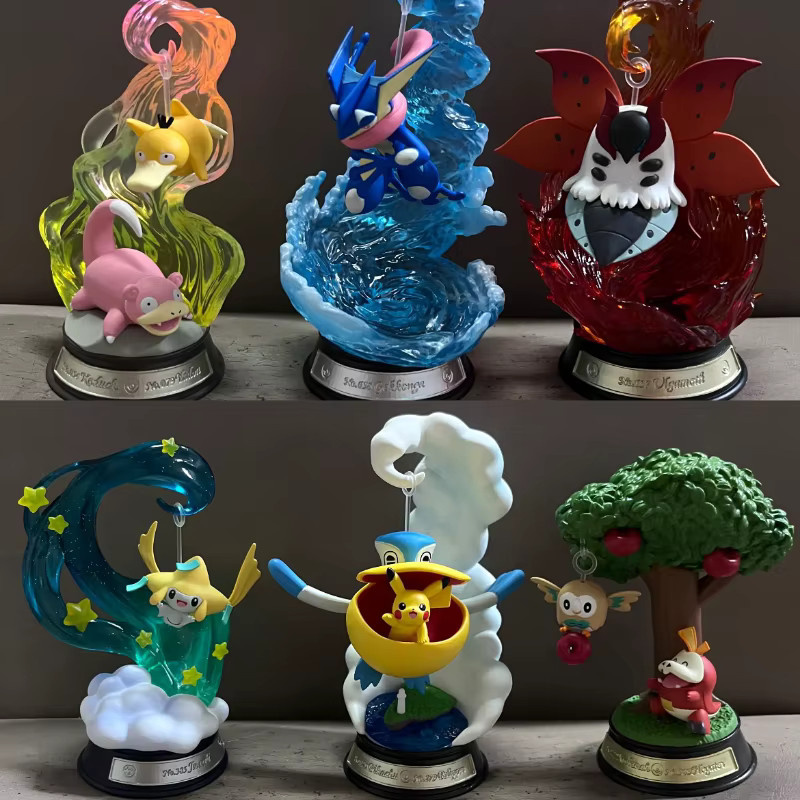 Re-Ment Pokemon Swinging Swing Collection 3 Anime Actionfiguren mit Pikachu, Jirachi und Greninja in Multicolor - Bild 1
