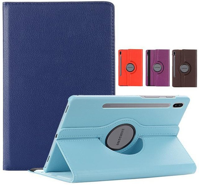 Leder Schutzhülle mit Rotationsfunktion für Samsung Galaxy Tab S11 S10 S9 S8 S7 S6 Lite A9 A8 A7 Plus Ultra FE in Blau - Bild 1