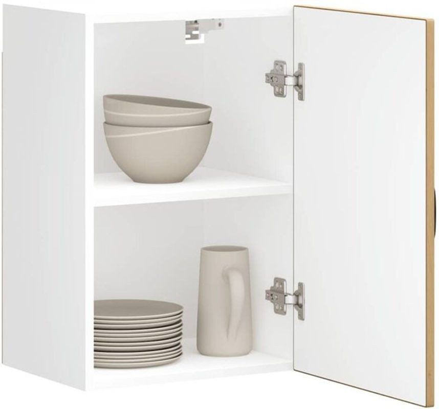 Küchen-Hängeschrank Kalmar von Vidaxl aus Holzwerkstoff in Eiche Natur Braun mit Drehtüren - Bild 1