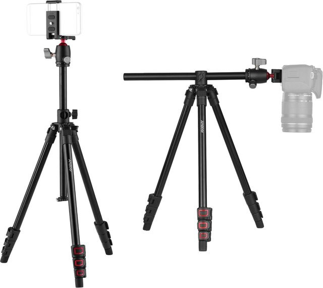 Andoer Q160H Tragbares Kamerastativ mit horizontaler Montage und 360-Grad-Panorama in Grau - Bild 1