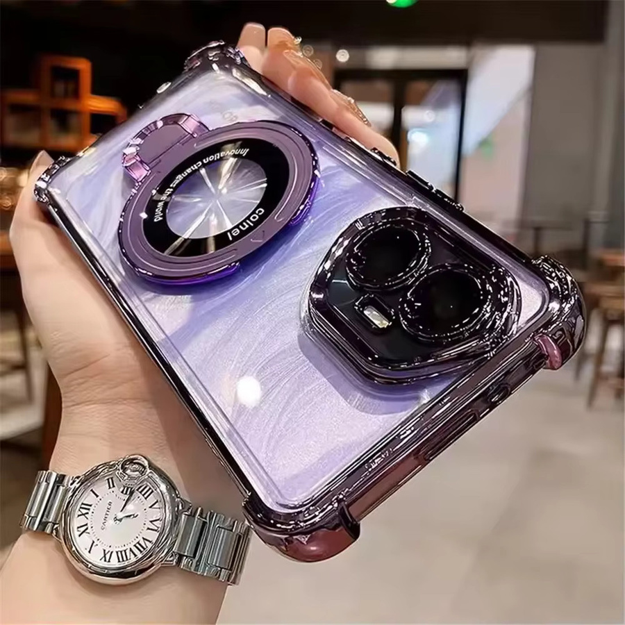 Transparente Silikon-Handyhülle mit magnetischer Halterung und stoßfestem Schutz für Honor - Bild 3