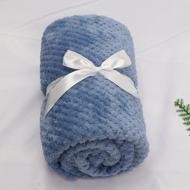 Warme Flanell-Haustiermatte für Katzen und kleine Hunde, Kariertes Design, Blau - Bild 1