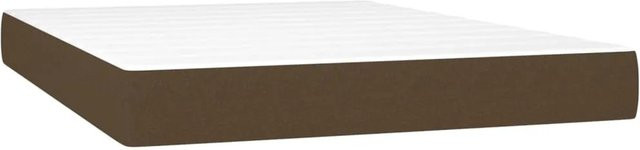 vidaXL Boxspringbett mit Matratze und LED-Beleuchtung in Dunkelbraun, B/T/H: 140 x 190 x 118 cm - Bild 1