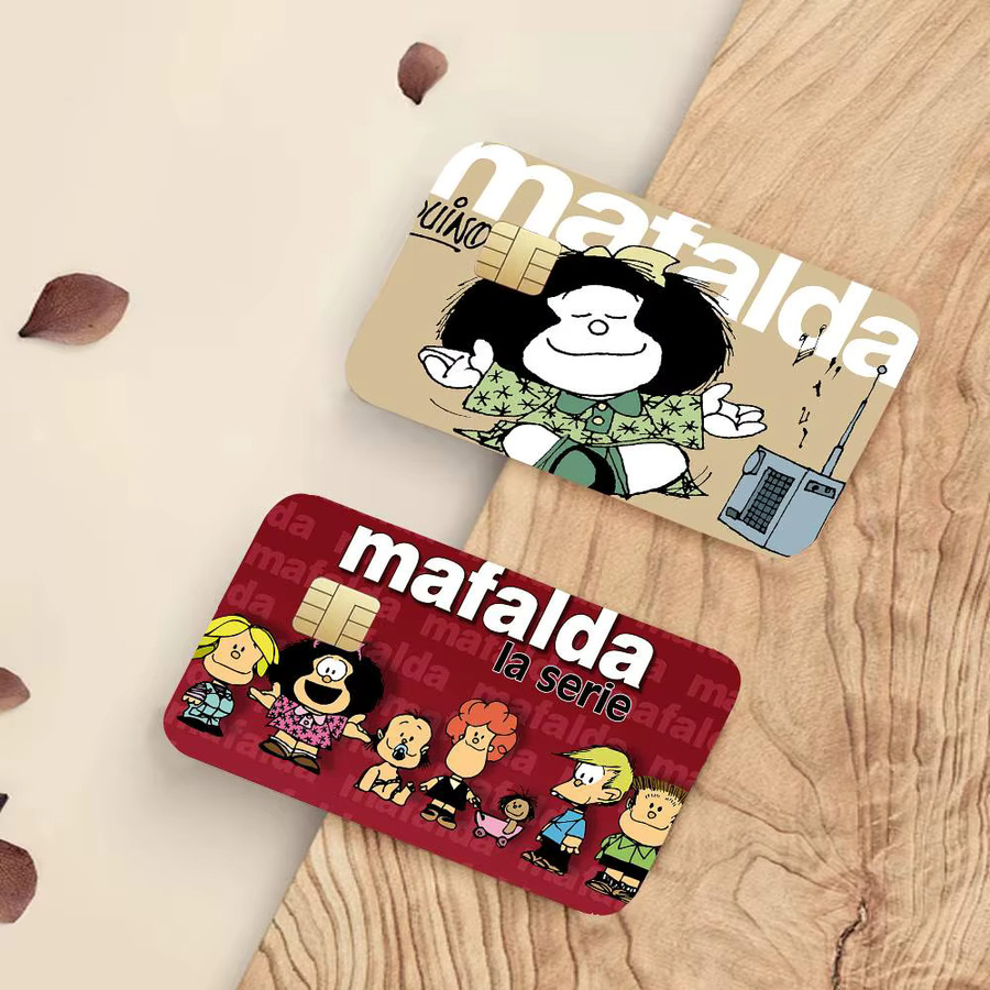 M-Mafalda Girl Kreditkarten-Skins Set aus PVC, 4 Stück, abnehmbare und selbstklebende Schutzfolie, Multicolour - Bild 3
