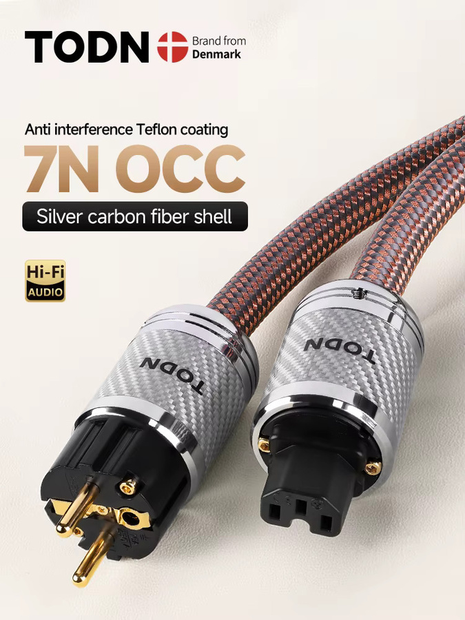 TODN HiFi-Stromkabel EU/US-Serie 7N mit versilbertem OCC-Leiter für DAC, Verstärker und Stromfilter - Bild 6
