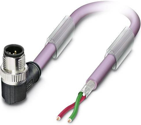 Phoenix Contact 1403631 Sensor-Aktor-Datensteckverbinder M12 Stecker gerade mit 2 Polen und 5,00 m Kabellänge in Lila - Bild 1