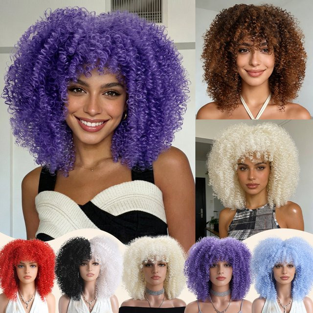 MAISI Afro Kinky Curly Synthetik-Perücke, Damen - Bild 1
