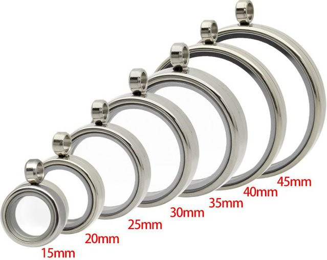 TEGERL Halskette Medaillon, Edelstahl, Silber, 40mm, Unisex - Bild 1
